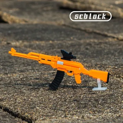 5 Игрушечный пистолет для сборки мелких частиц DIY модель пистолета для укладки строительных блоков для родителей и детей Интерактивные игрушки лучший подарок для детей - Цвет: 5