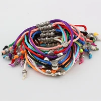 10pcs tree of life alloy bead chinese knot wire adjustable bracelets handmade diy jewelry 21color c 9