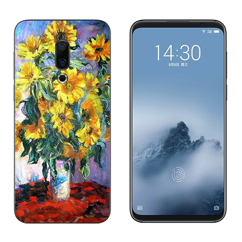 Чехол для Meizu 16th M882Q черный матовый чехол задней панели 6 0 дюйма 16 Тонкий телефона