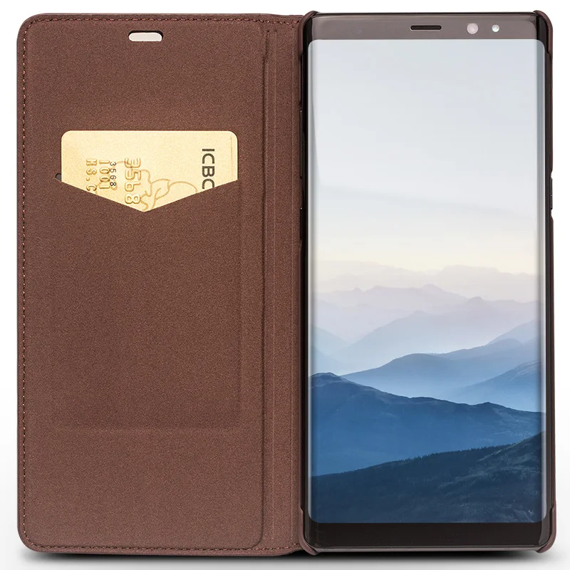 QIALINO Модный чехол из натуральной кожи для Samsung Galaxy Note 8 роскошный Ультратонкий с