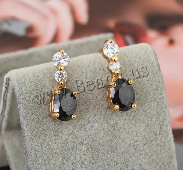 Free shipping!!!Brass Drop Earring Jewelry Accessories 18K gold plated with cubic zirconia nickel lead & cadmium free | Украшения и