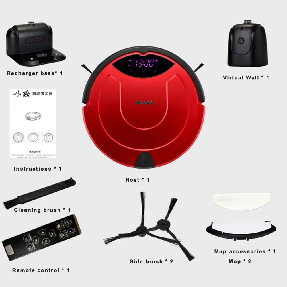 Robot Vacuum Cleaner Wireless Remote Control Smart Plan Auto Charge Timing Reservation Multi-Functional Wet&ampDry Mopping | Бытовая