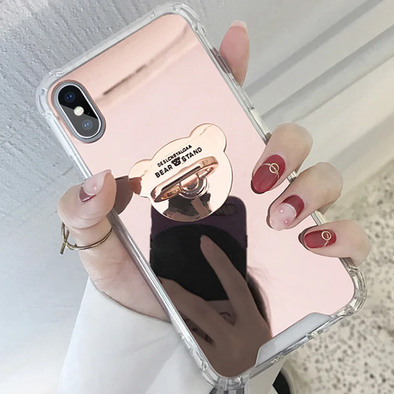 Для iPhone X 8 7 6 6S плюс ультра-тонкий корпус слоистых мягкая сумка очистить поверхность зеркало анти осень чехол чехол для телефона кронштейн