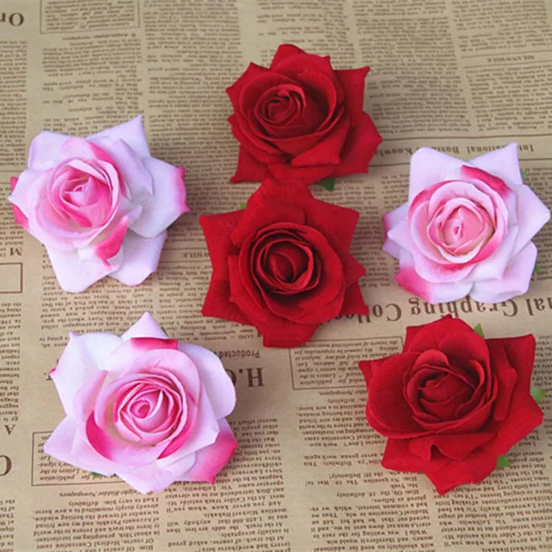 

11CM Head,7 Colors Real Touch Flower Heads Artificial Silk Large Roses For Wedding Car,DIY Bouquet Accessories,Home Decoration