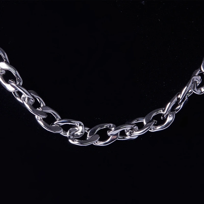 Ожерелье мужское из нержавеющей стали колье панцирной цепи с серебряным