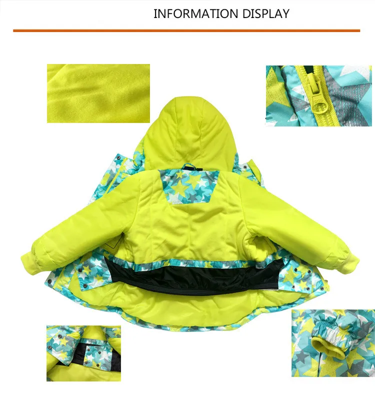 Autumn and winter new outdoor windproof waterproof warm boys and girls cotton padded hiking ski jacket ski suit cotton coat