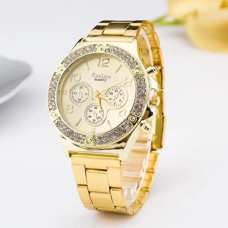 Rose Gold Women Watch Top Brand Luxury Dress Rhinestone Quartz Casual Stainless Steel Wristwatches Female Clock | Наручные часы