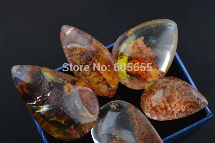 5 шт. натуральный желтый красный Phantom капли воды Форма Бусины 20-45 мм прозрачность
