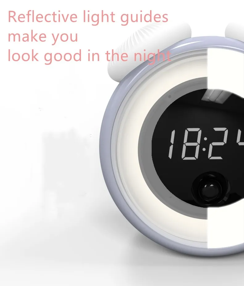 LEDdigital тихий Будильник Радио электронный маленький будильник с подсветкой интеллектуальный датчик Детский милый зарядный ночной Светильник