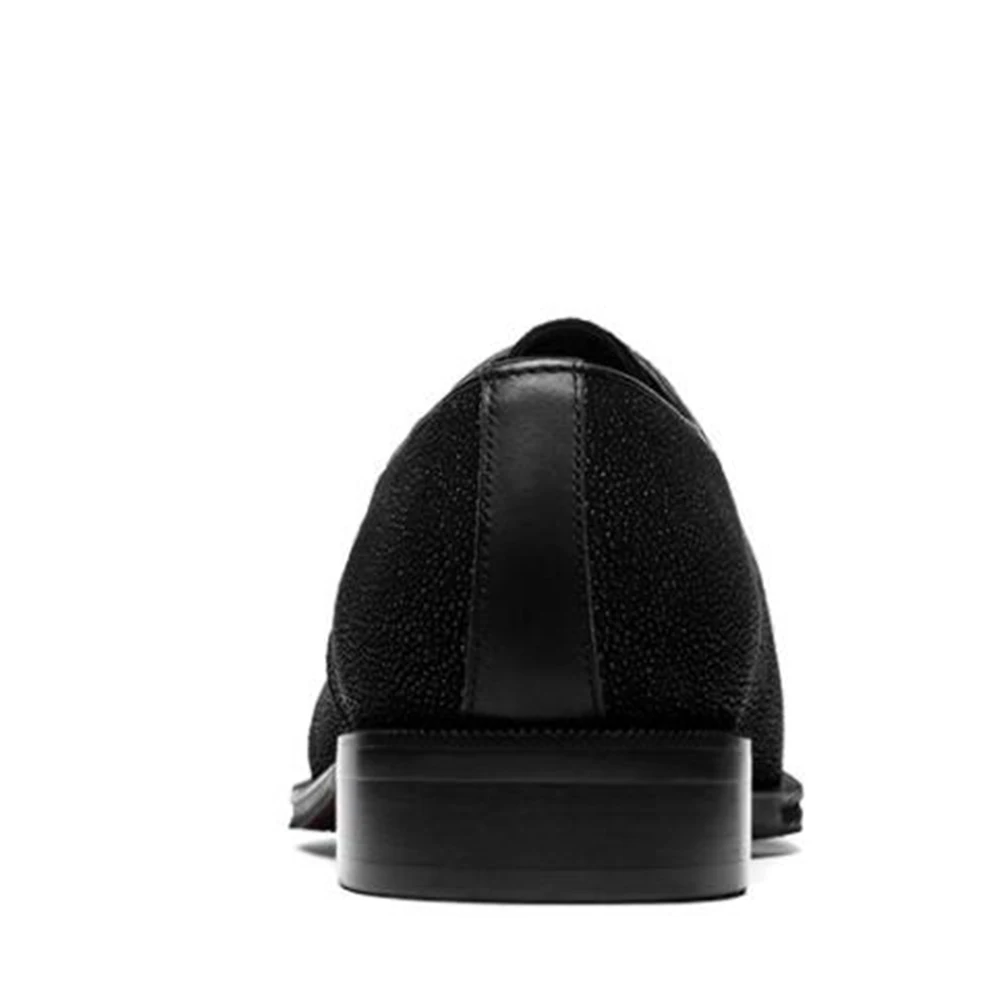 Мужские черные кожаные туфли Sipriks с принтом скатерти деловая обувь Блейка