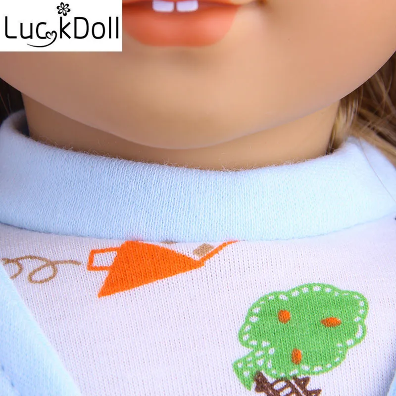 LUCKDOLL7Sets различных стилей пижамы подходят 18 дюймов Американский 43 см BabyDoll одежда аксессуары, игрушки для девочек, поколение, подарок