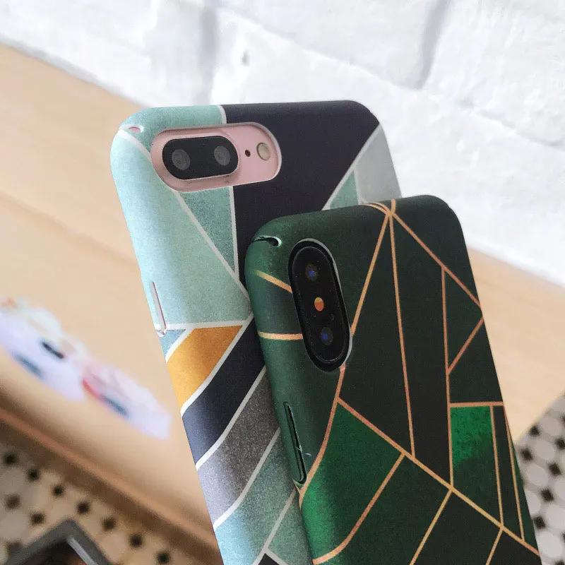 Модный художественный геометрический чехол для телефона Boucho iPhone 8 6 6S 7 Plus X скраб