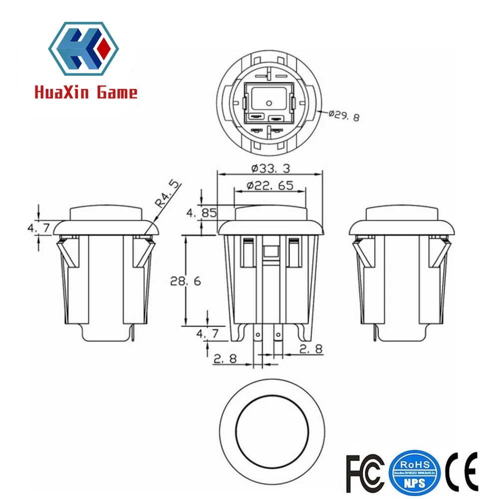 8 X LED подсветка аркадная кнопка для Аркады MAME JAMMA с переключателем и 5V LED-красный |