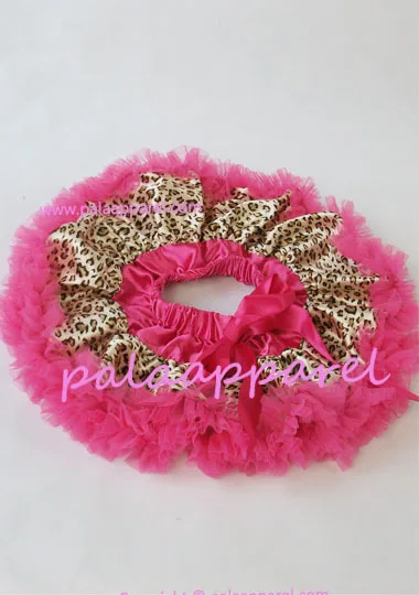 hot pink ruffler Черная юбка с принтом леопардовая детская юбка-пачка для фотографий новорожденных одежда - Цвет: hot pink ruffler