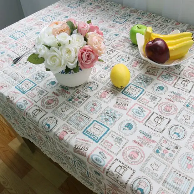 Литературная льняная скатерть корейский стиль прямоугольный чайник принт