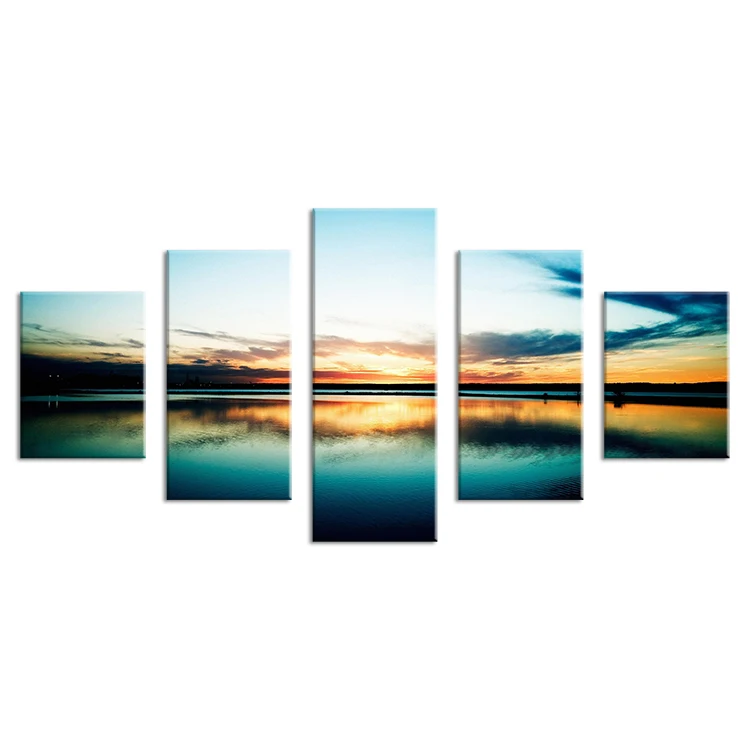 

5 Panels the Sea landscape modern art canvas wall paintings cuadros decorativos canvas prints paintings for living room wall