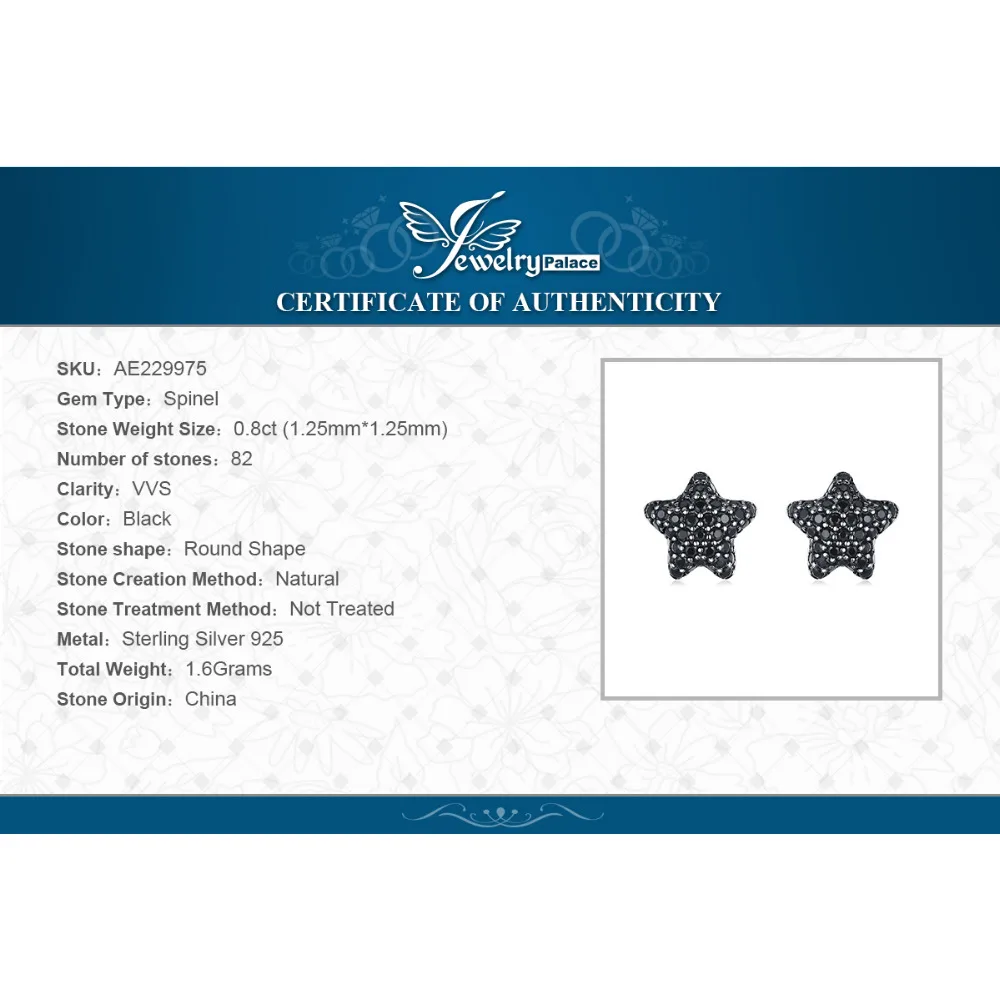 Jewelrypalace Star 0.7ct натуральная шпинель проложить Серьги гвоздики 925 стерлингового