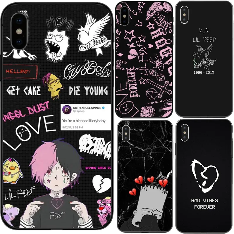 Xxxtentacion Lil Peep cry Baby rose bad vibes forever TPU чехлы для телефонов iPhone X 5 5s SE 6 6s Plus 7 8 XS XR