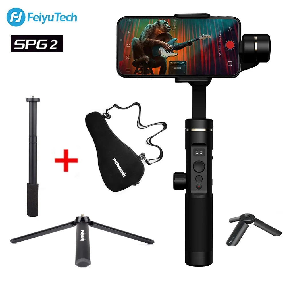 SPG2 add Accessories FeiyuTech SPG2 3-х позиционный ручной карданный стабилизатор для iPhone XS/X Max смартфон OPPO samsung S9 ViVO PK DJI Osmo Zhiyun Smooth 4 - Цвет: SPG2 add Accessories