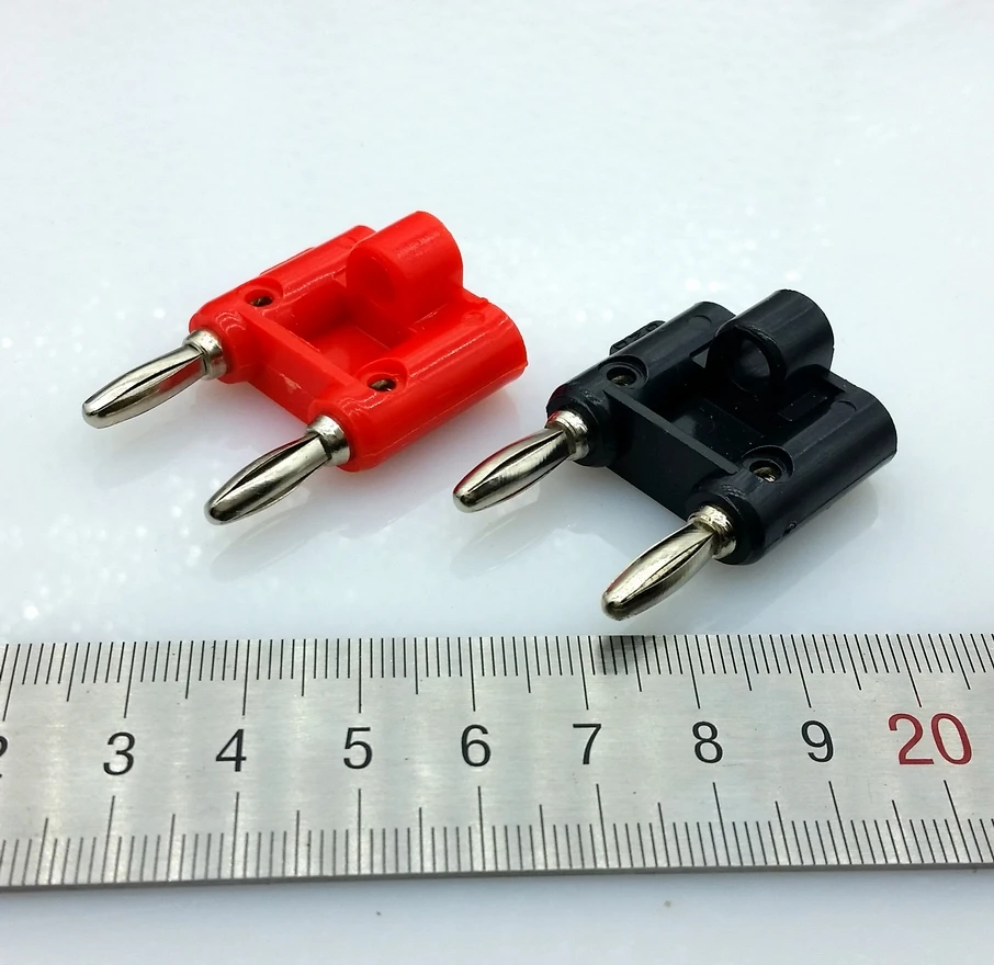 

Double row 4mm banana plug connector 4mm speaker plug adapter 10pcs/lot