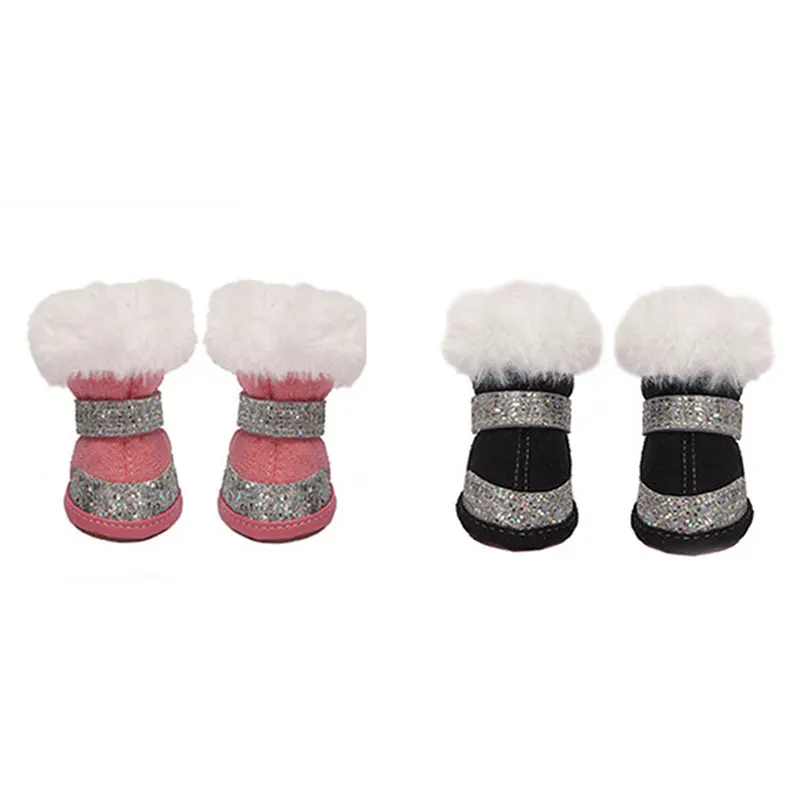 4 шт./компл. теплая обувь для собак зимняя противоскользящая домашних животных