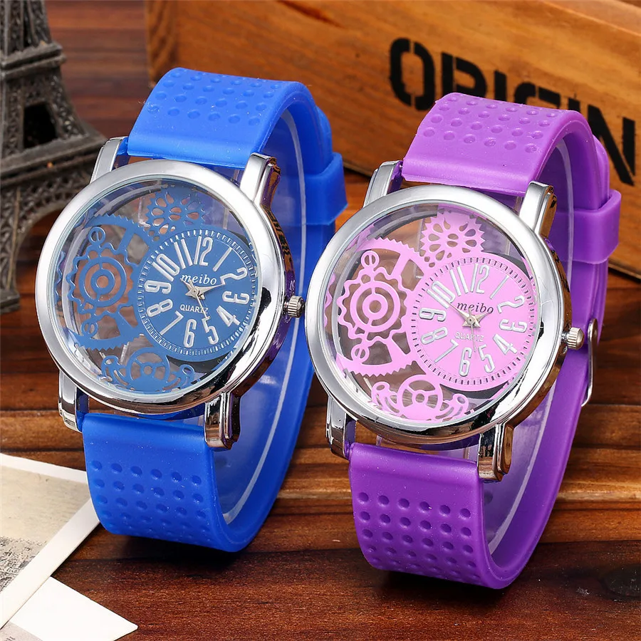 ESTAMIREUX моды силиконовой резины смотреть Повседневное женские тонкие часы