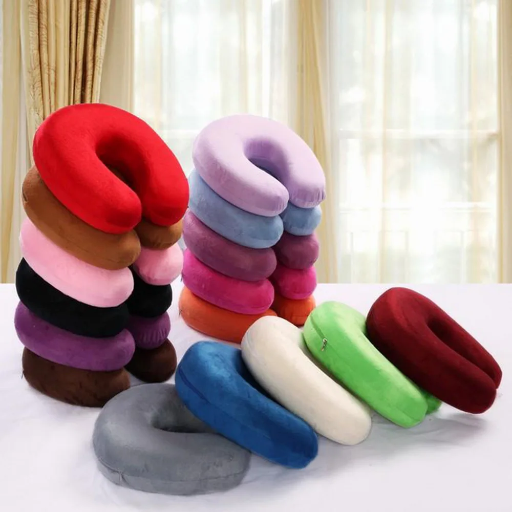 DIDIHOU U Shaped Soft Travel Pillows Sleeping Head Rest Neck Cushion For Office Car Flight Air Pillow Memory Cotton | Дом и сад