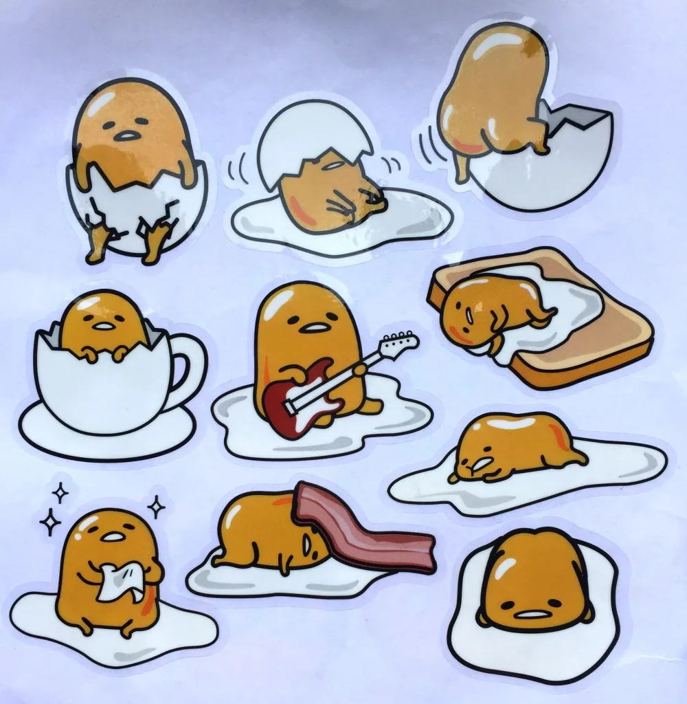 40 шт./4 компл. 6*6 см ПВХ наклейка Gudetama японский мультфильм Звезда татуировки для путешествий модель наклейка на коробке чемодан d22
