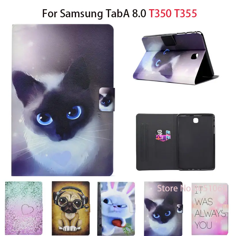 SM T355 чехол для Samsung Galaxy Tab A 8 0 дюймов T350 P350 умный Модный подставка из искусственной