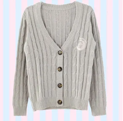 Autumn Solid Color Sailor Moon Cat Embroidery Female Cardigans Loose Casual Long Sleeve Knitted Japan Anime Fashion Sweater |