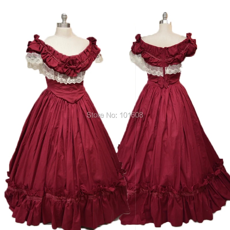 

Customer to order!Red 18th Century French Noble Duchess Renaissance Gothic Theater Victorian Dress Reenactment dresses HL-251