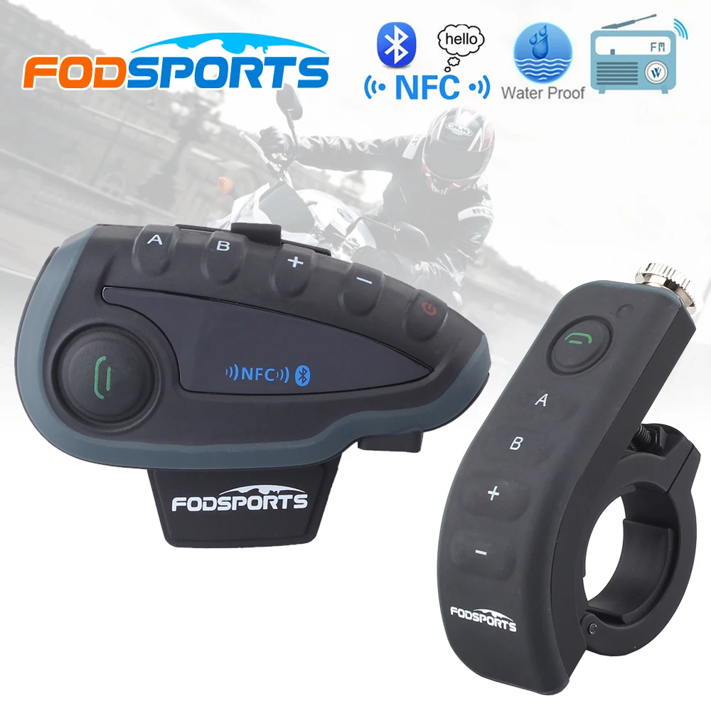 Fodsports V8 Pro Интерком BT переговорный мото rcycle шлем Bluetooth гарнитура Интерком Intercomunicador moto с FM NFC