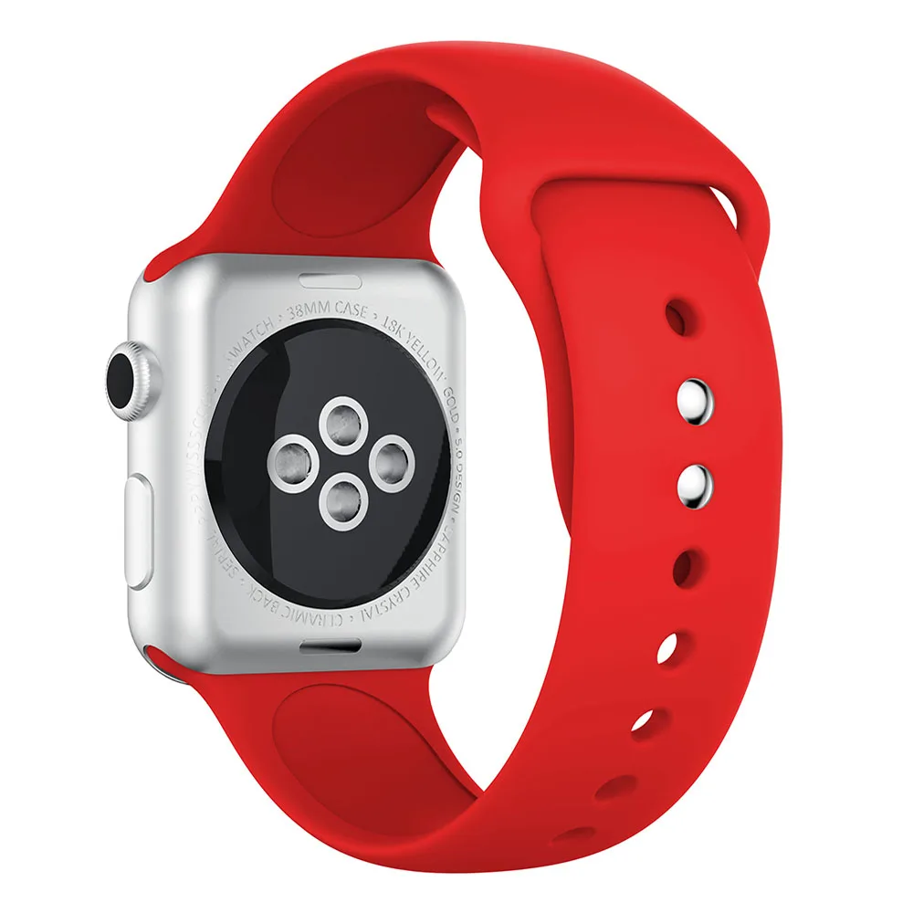Спортивный ремешок для Apple Watch 38 мм 40 42 44 с двойной пряжкой резиновый силиконовый