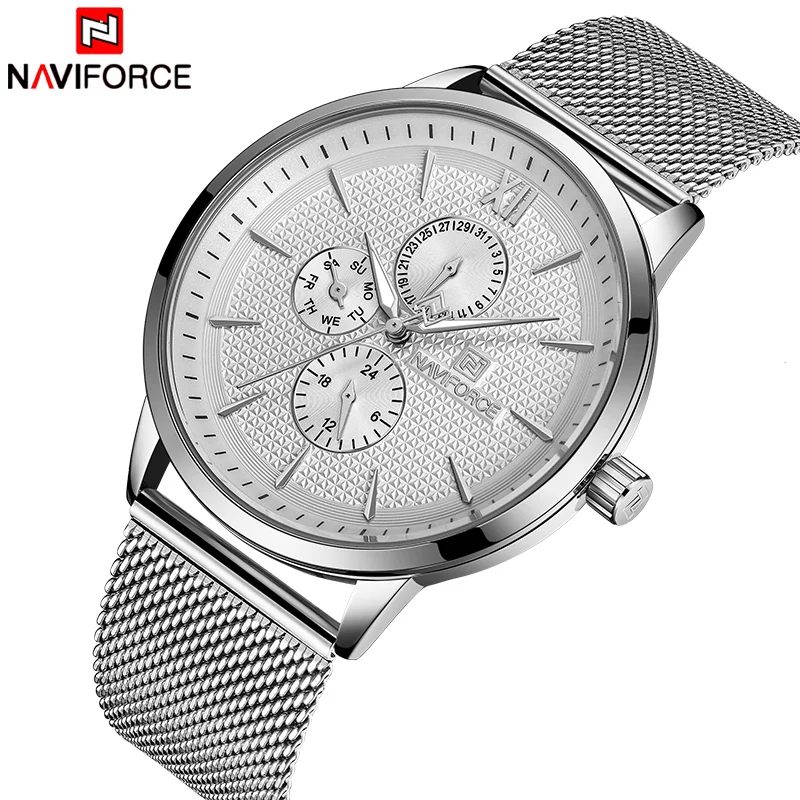 Часы наручные NAVIFORCE Мужские кварцевые брендовые Роскошные деловые спортивные с