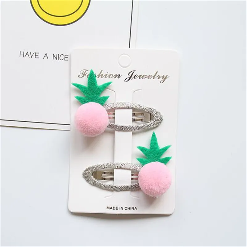 

1Pair Fashion BB Hairpins Fruit Pineapple Hair Clip Children Cute Chuzzle Hair Accessories Princess Girls Candy Color Hairclips