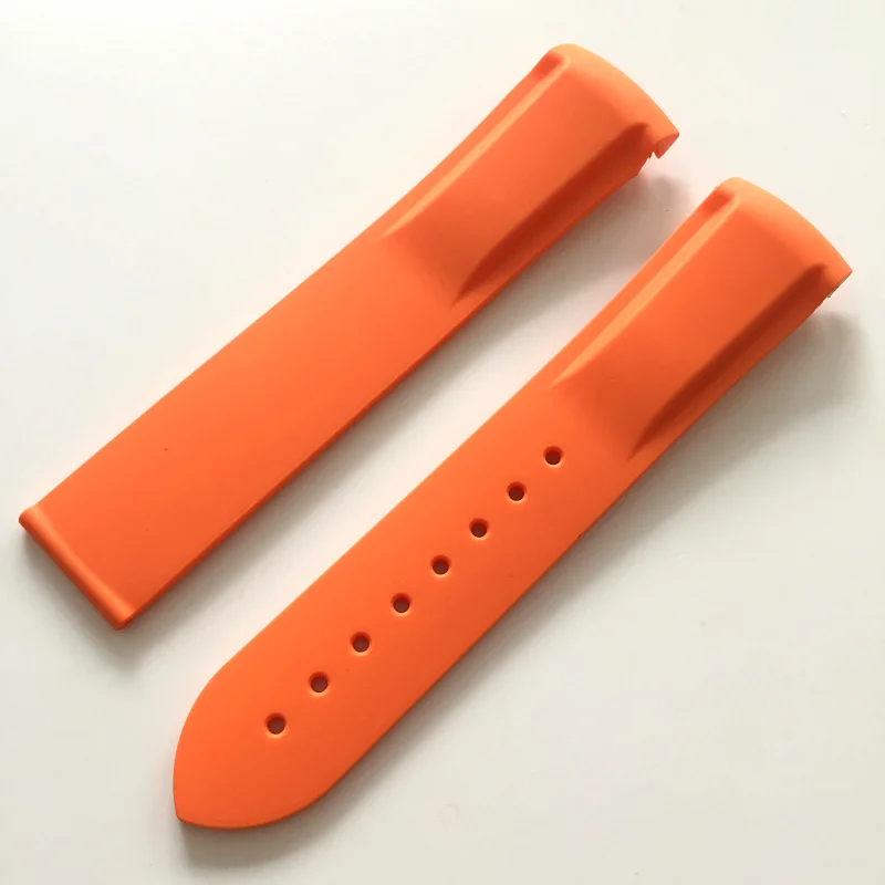 Orange no clasp 20 мм 22 мм Силиконовые часы полосы для Omega Seamaster Планета Океан ремешок для часов бренд ремешок для часов браслет Резиновая Спортивная Замена - Цвет ремешка: Orange no clasp