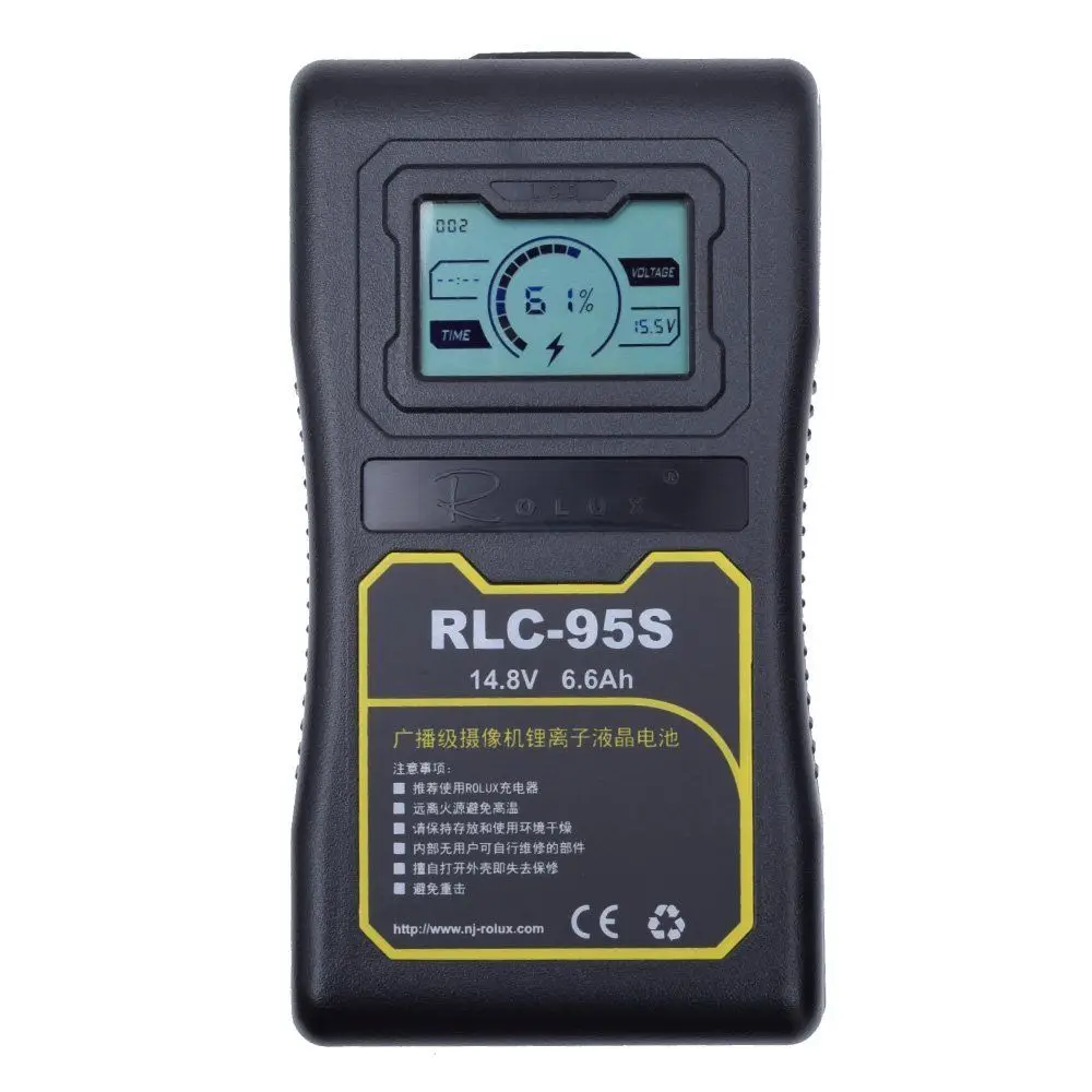 Rolux RLC 95S 95WH S0ny V mount ЖК дисплей литий ионный аккумулятор + RL T1A зарядное устройство