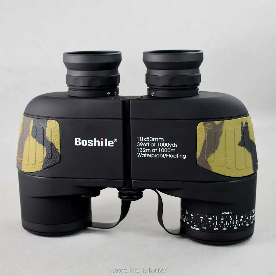 Boshile 10X50 Бинокль Профессиональный Военная Униформа морской водонепроницаемый телескоп HD BAK4 дальномер Охота Навигации цвет