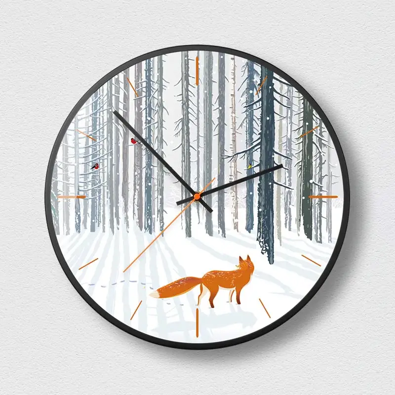 Бесшумные металлические круглые часы в скандинавском стиле современные