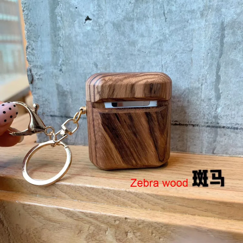 Жесткий Чехол для AirPods, защитный чехол из твердой древесины, противоударный чехол для Apple, чехол для зарядки наушников с украшениями