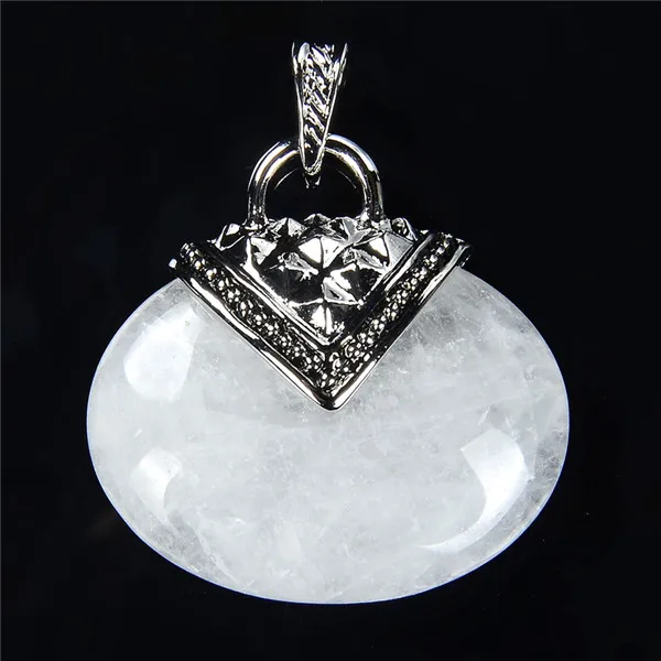 White Crystal Новая мода карман овальная форма опала лазурит розовый кристалл синий песок кулон из натурального камня для Цепочки и ожерелья Для женщин ювелирные изделия - Окраска металла: White Crystal