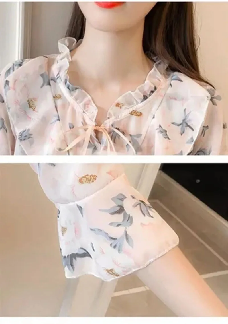 Женская рубашка с цветочным принтом элегантная офисная розового и черного