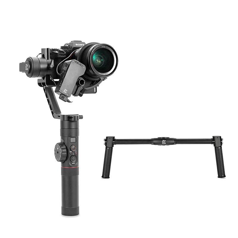Crane 2-Dual Handle ZHIYUN Crane 2 3-осевой Ручной Стабилизатор для Камера SONY CANON PANASONIC NIKON, цифровой камеры и механическое устройство непрерывного изменения фокусировки камеры цифрового однообъективного зеркального фотоаппарата с шарнирным замком - Цвет: Crane 2-Dual Handle