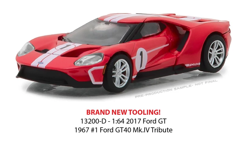 GreenLight 1:64 2017 Ford GT 1967 #1 GT40 Mk IV игрушечный автомобиль из сплава игрушки для детей