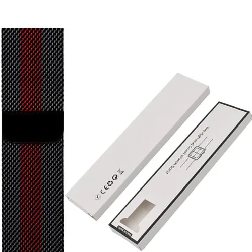 Black red Старая клиентская коробка+ Миланская петля ремешок для Apple Watch band - Цвет ремешка: Black red