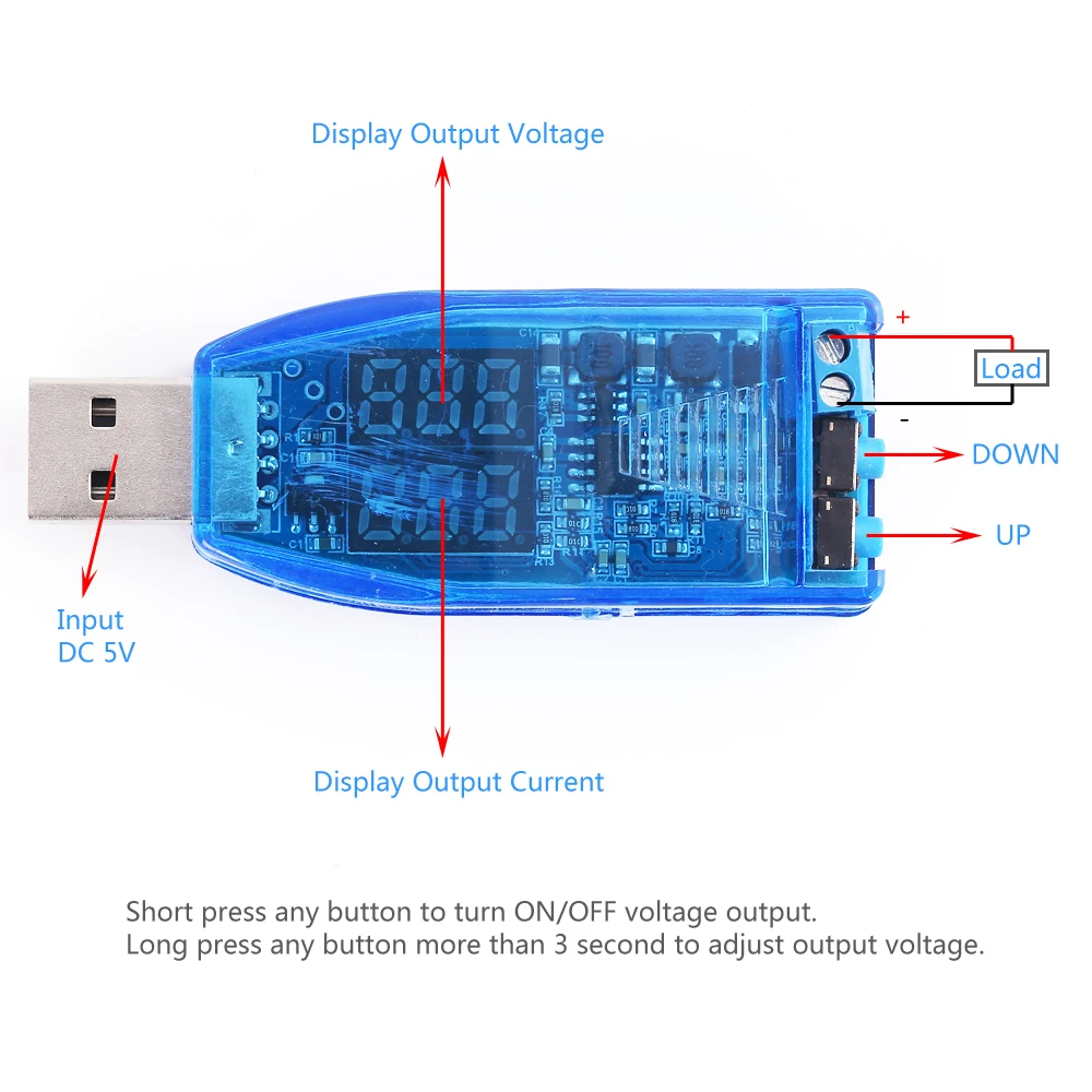 USB повышающий/понижающий преобразователь модуль источника питания с