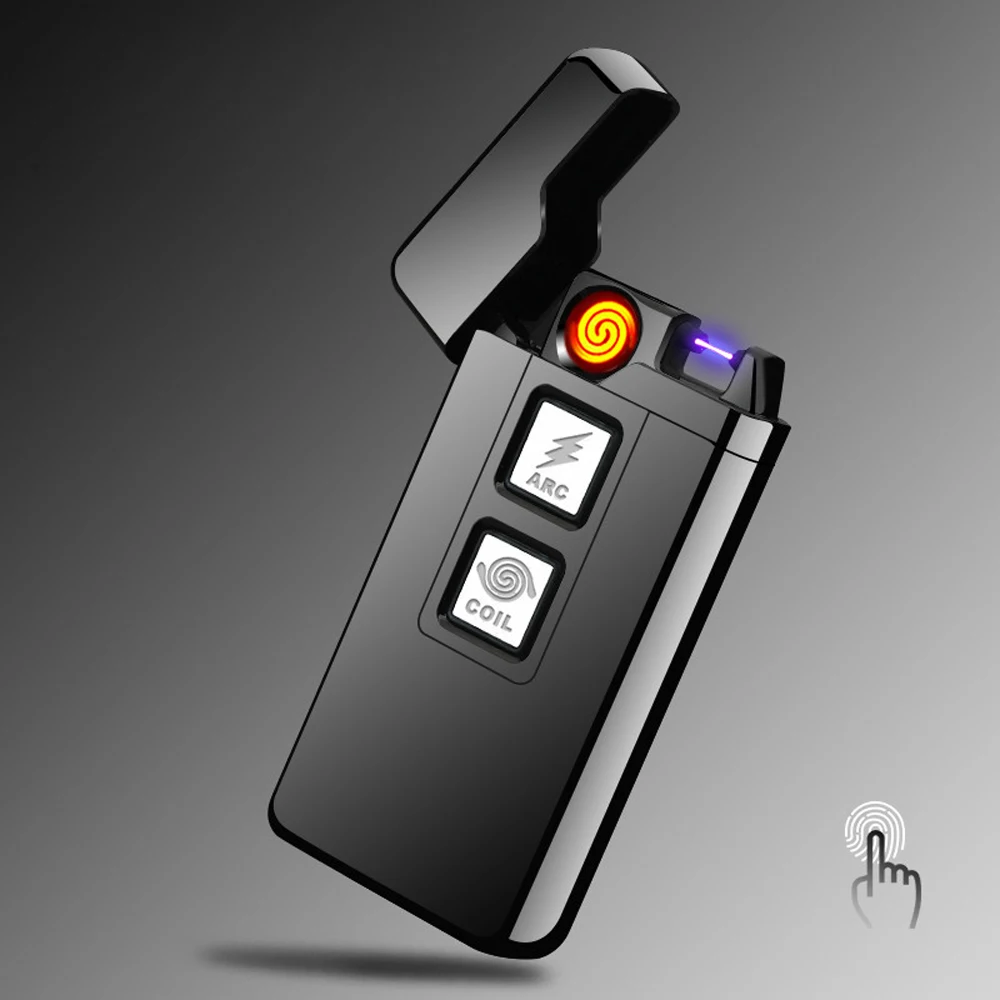 Новинка 2018 2 в 1 зажигалка с катушкой и дугой Умные Электронные USB зажигалки
