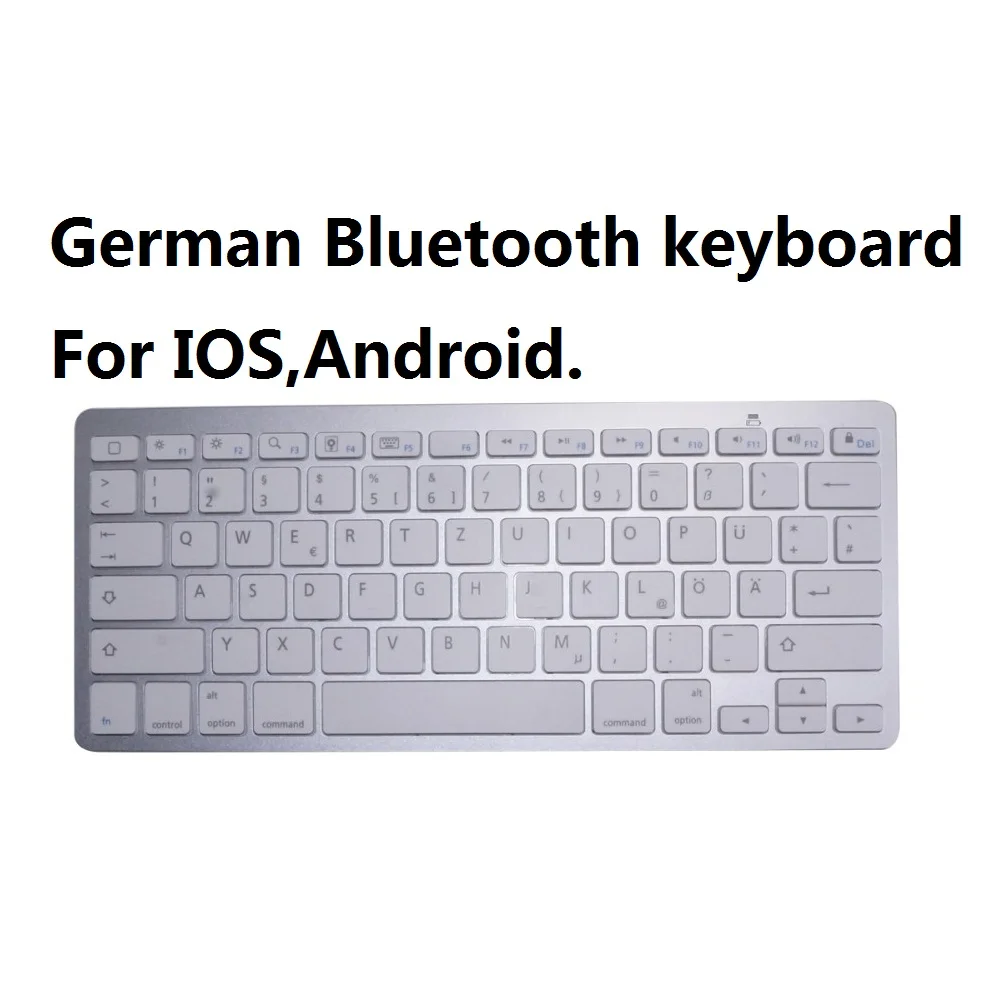 German Французская, русская, английская, испанская Беспроводная клавиатура Bluetooth 3,0 для планшета, ноутбука, смартфона, поддержка системы iOS, Windows, Android - Цвет: German