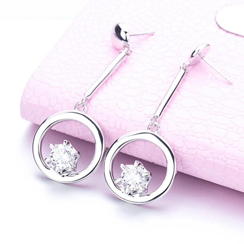 

CHEESTAR JEWELS Fine sterling silver jewelry 925 silver woman earrings new design earrings with round 6.0mm cubic zirconia stone