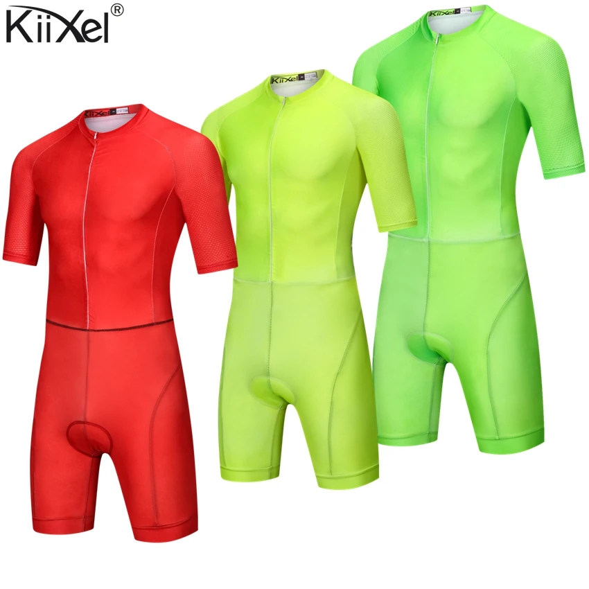 KiiXel Одноцветный триатлон спортивный костюм для велоспорта облегающий с длинными